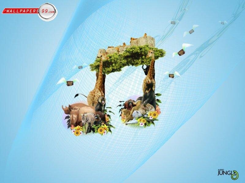 Jungle Animals in Net
