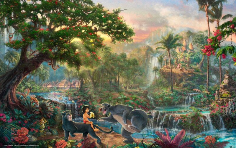 Jungle book scene with Mowgli