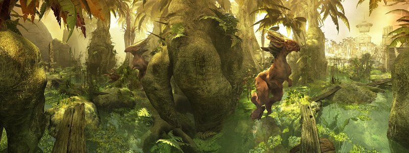 jungle creatures in ancient ruins