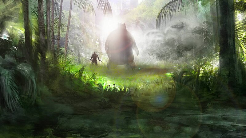 Jungle encounter with giant creature