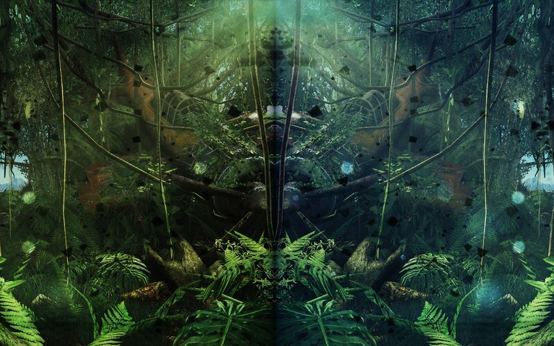Jungle Foliage and Vines — Green, Dense, Digital Art, Ferns