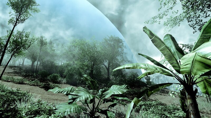 jungle landscape with dome