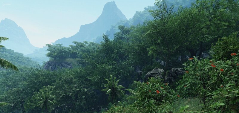 Jungle Landscape with Mountains — Green