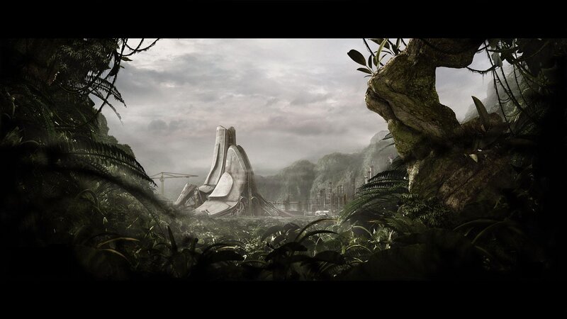 Jungle overgrown facility