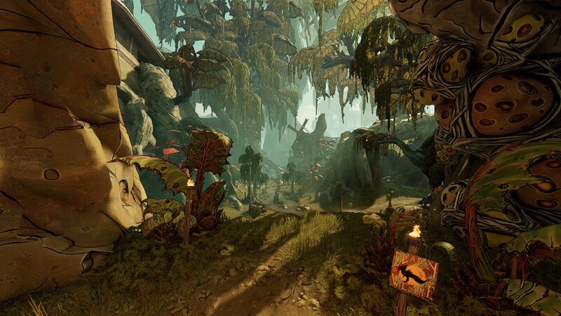 Jungle Path with Warning Sign