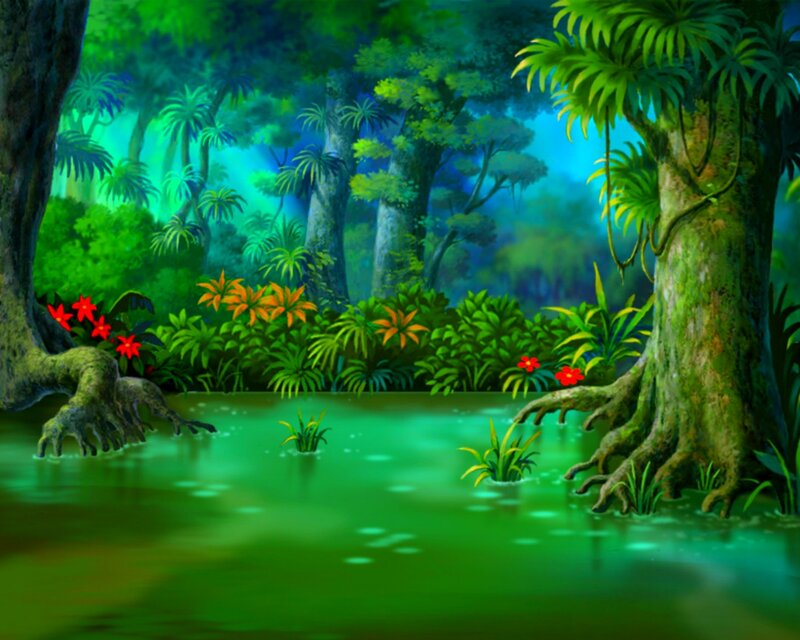 Jungle Pond with Trees