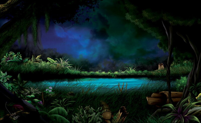 Jungle River at Night