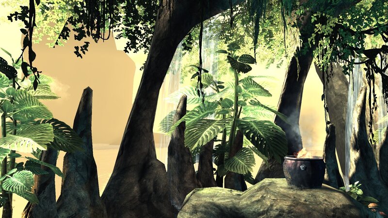 Jungle Scene with Fire