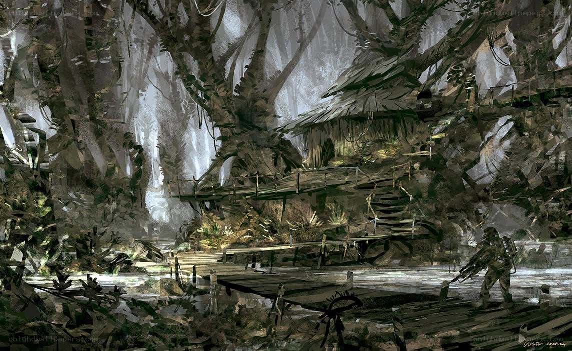 jungle village concept art