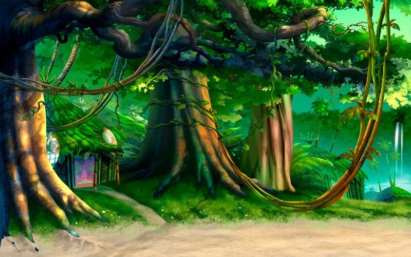 jungle village scene