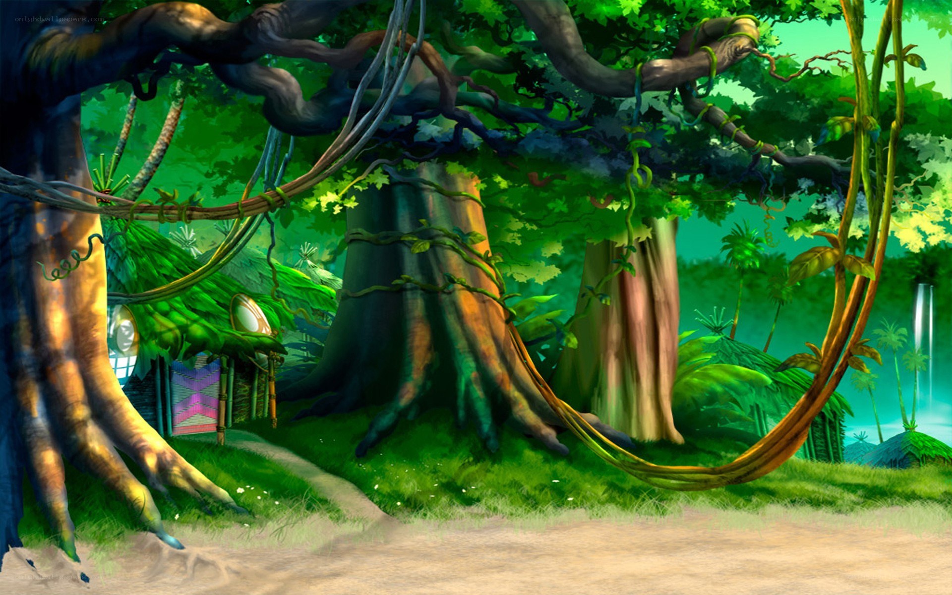 jungle village scene