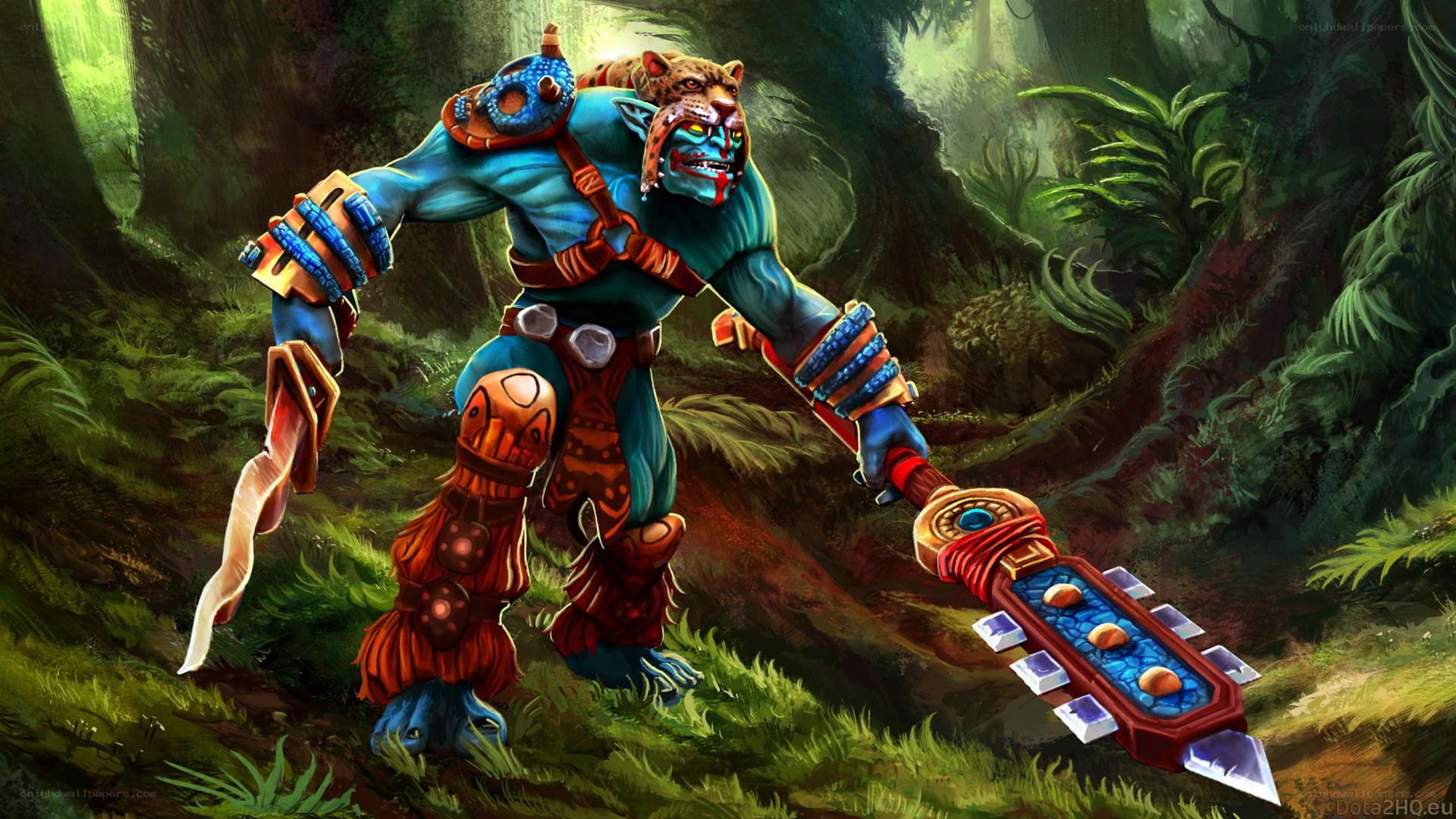 jungle warrior with jaguar mask