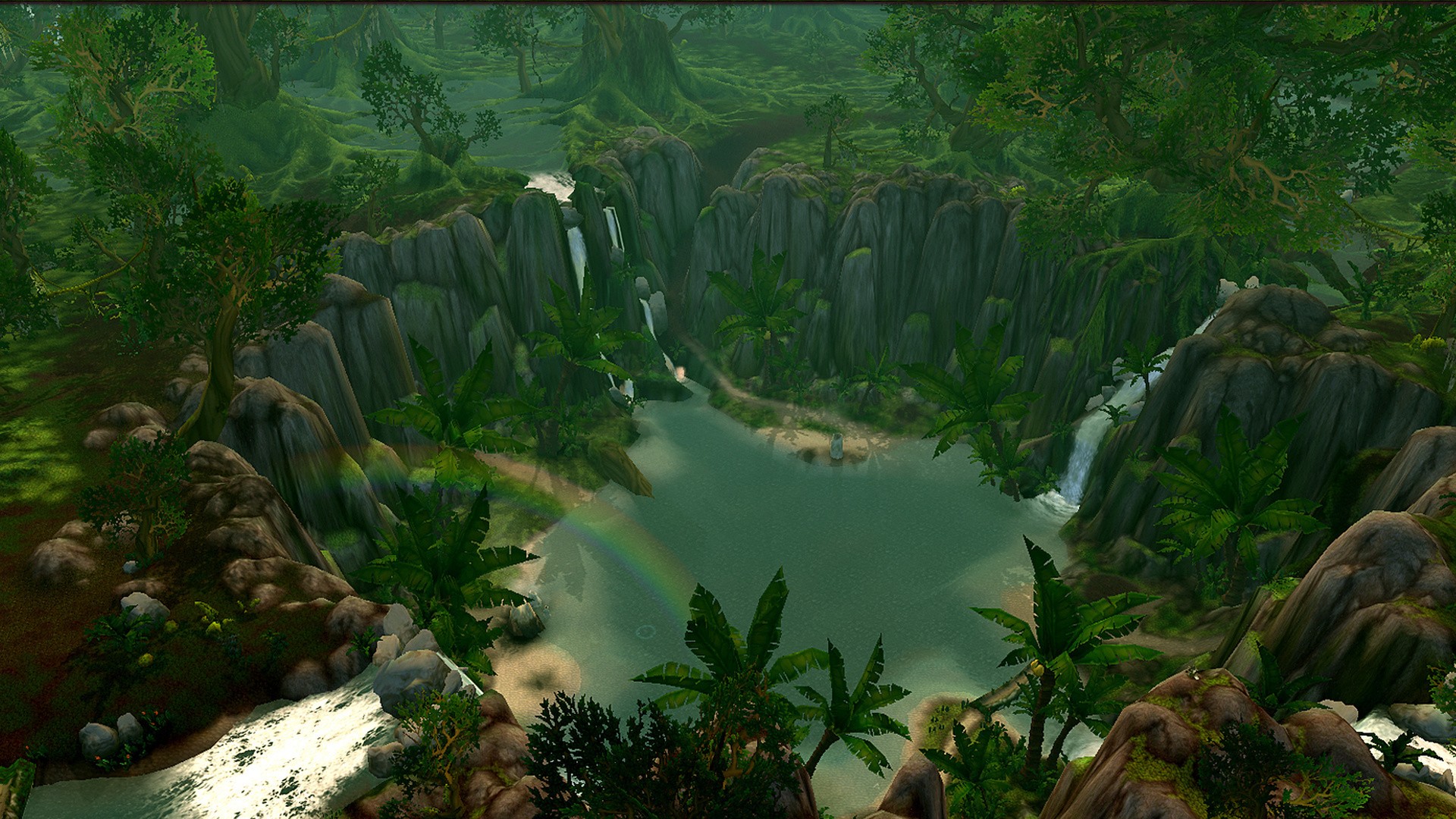 jungle waterfall landscape