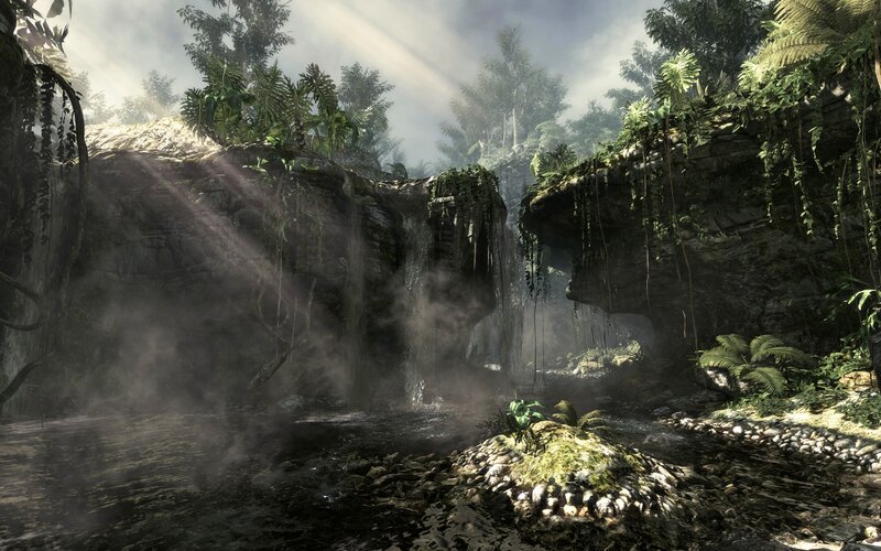 jungle waterfall scene