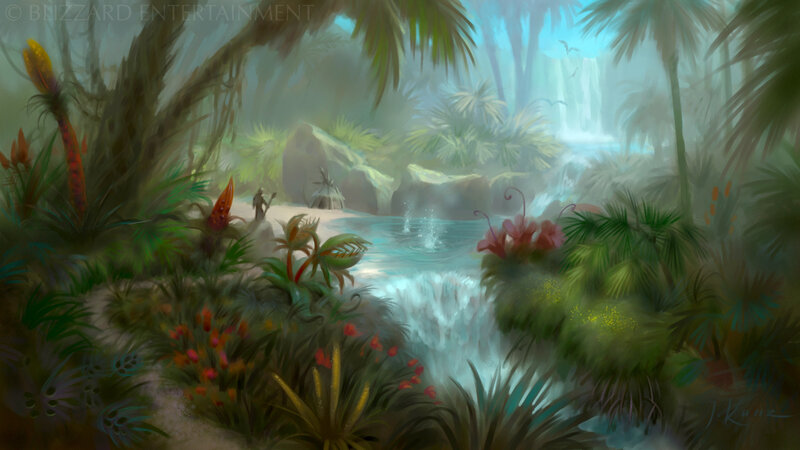 jungle waterfall scene
