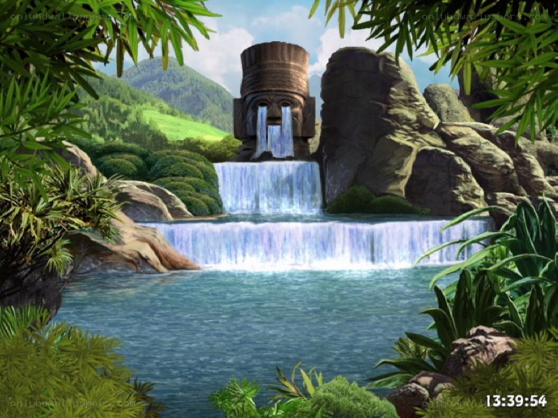 jungle waterfall temple