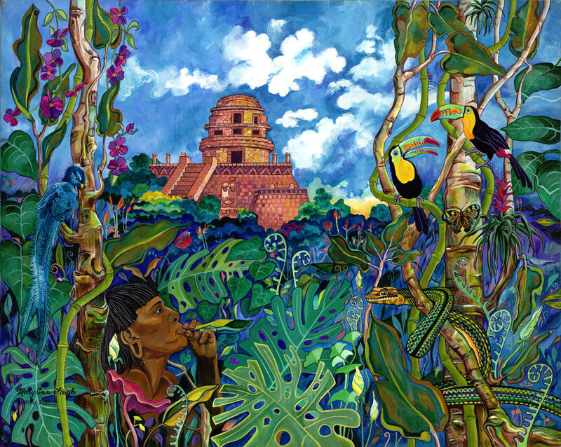 Jungle with ancient temple