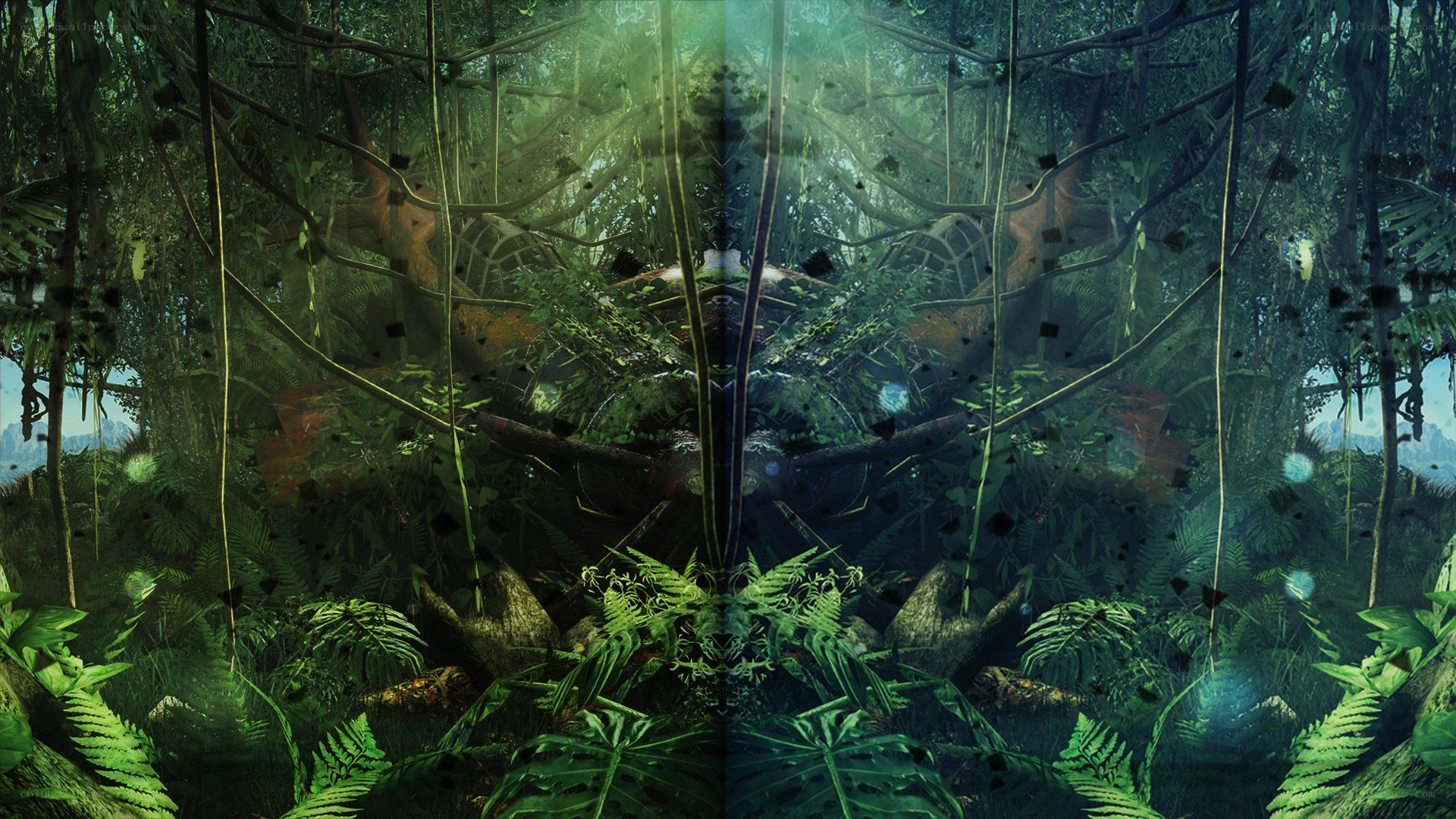 jungle with mirrored effect