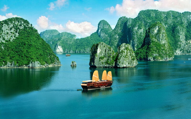 Junk Boat in Bay