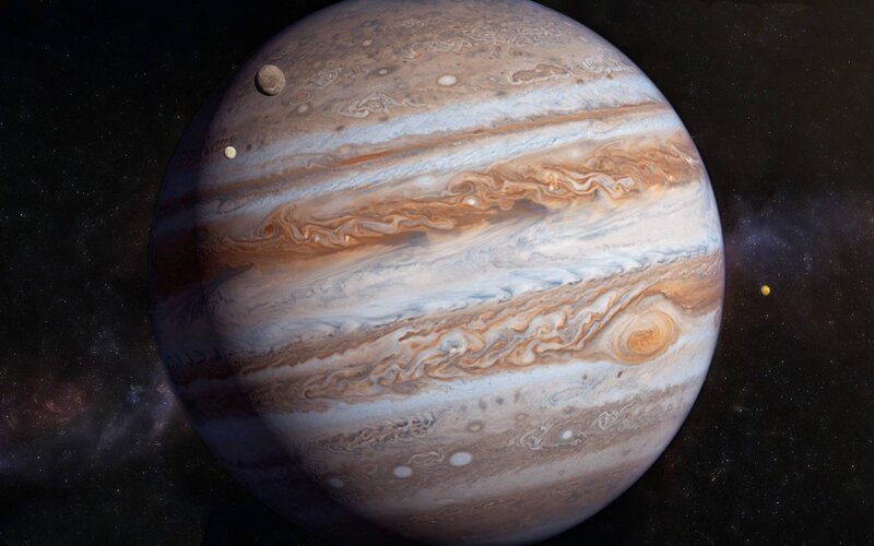 Jupiter and Its Moons — Brown, Dramatic