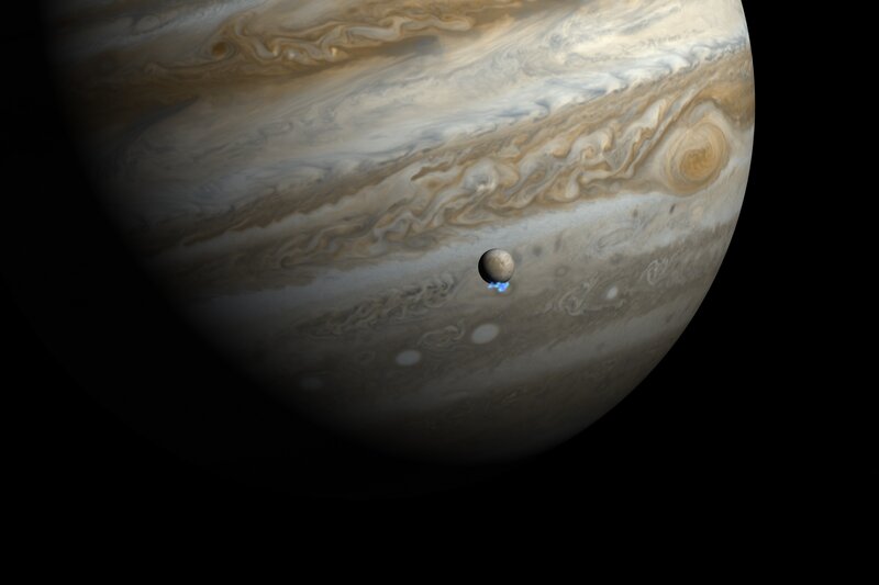Jupiter and Moon — Brown