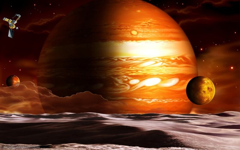 Jupiter and Moons — Orange