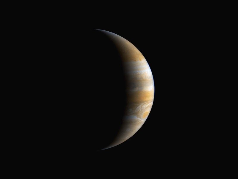 Jupiter crescent view