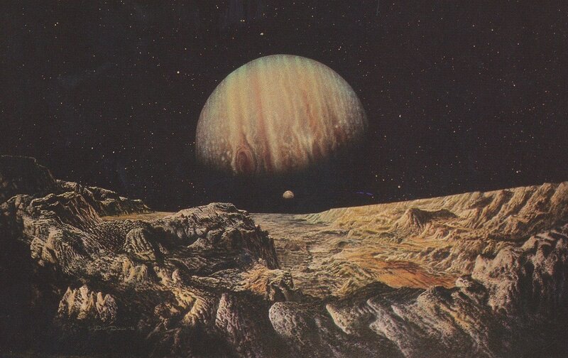 Jupiter from a moon's surface