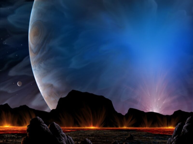 Jupiter from a moon's surface