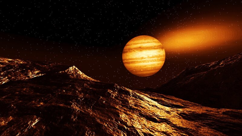 Jupiter from a moon's surface