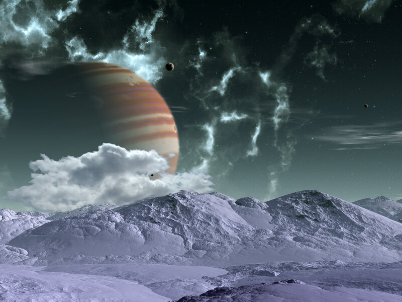 Jupiter over Snowy Mountains