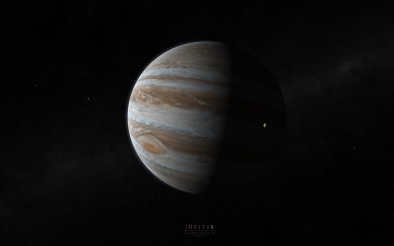 Jupiter Planet — Black, Dramatic, Night