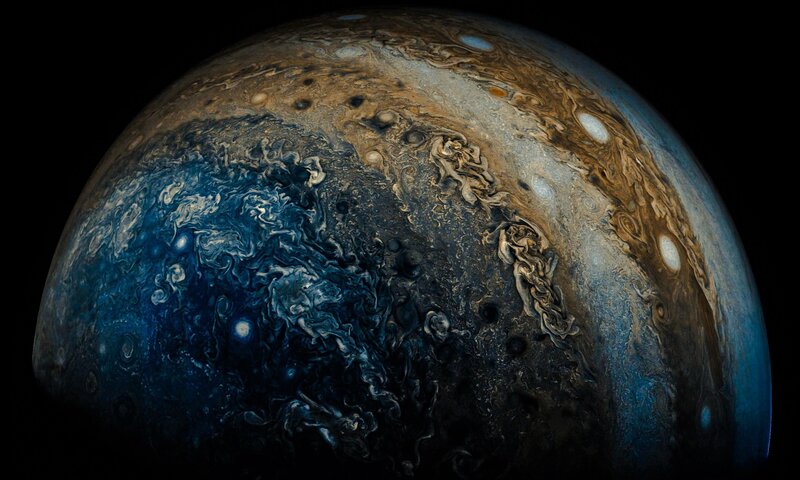 Jupiter Planet Surface — Blue, Dramatic