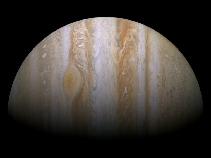 Jupiter Planet Surface — Brown, Dramatic, Photograph, Cloud Bands, Great Red Spot