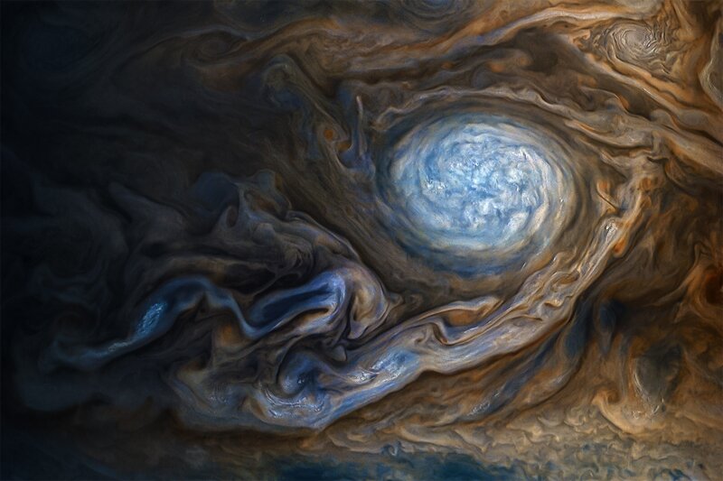 Jupiter's Great Red Spot — Blue