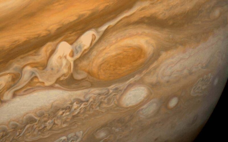 Jupiter's Great Red Spot — Orange, Dramatic, Photograph, Clouds, Storms