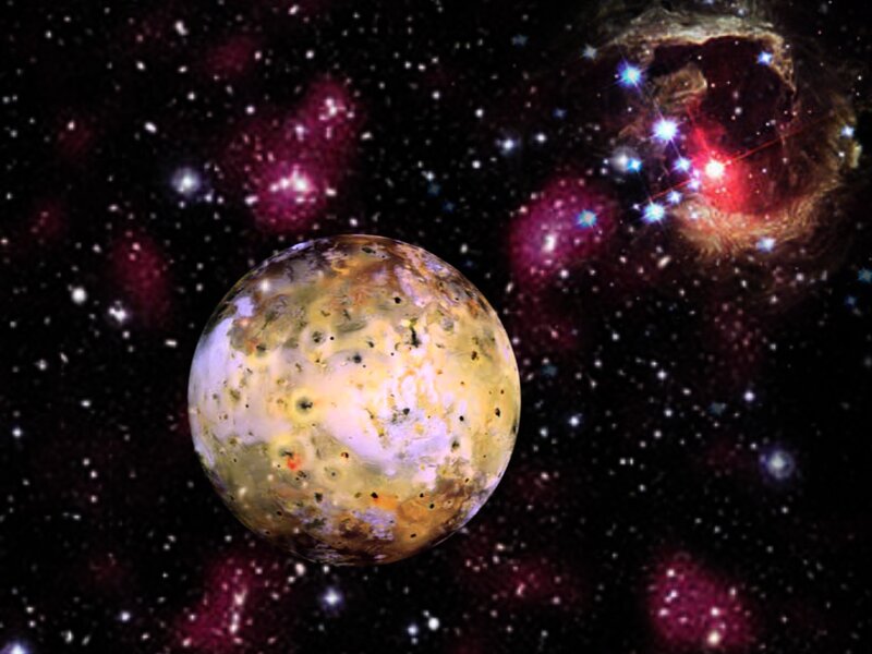 Jupiter's moon Io in space