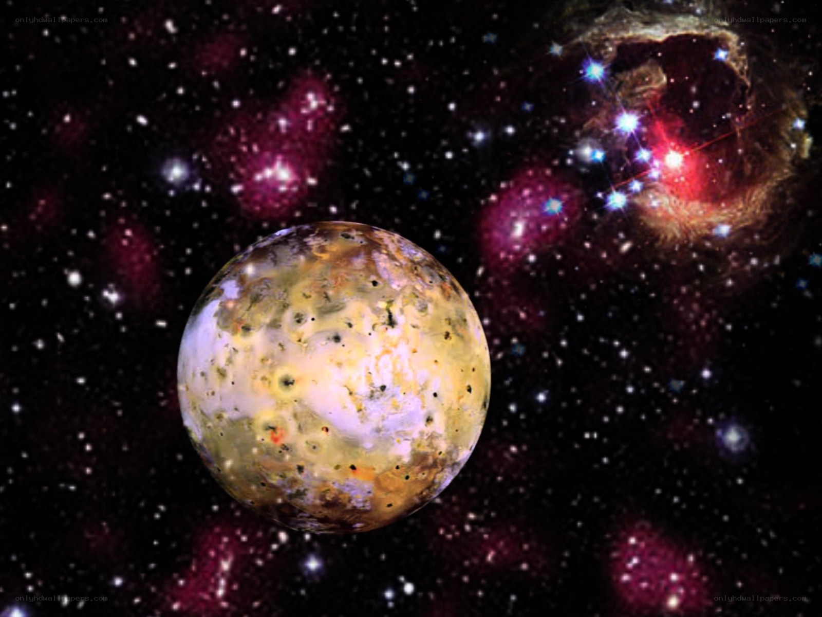 Jupiter's moon Io in space