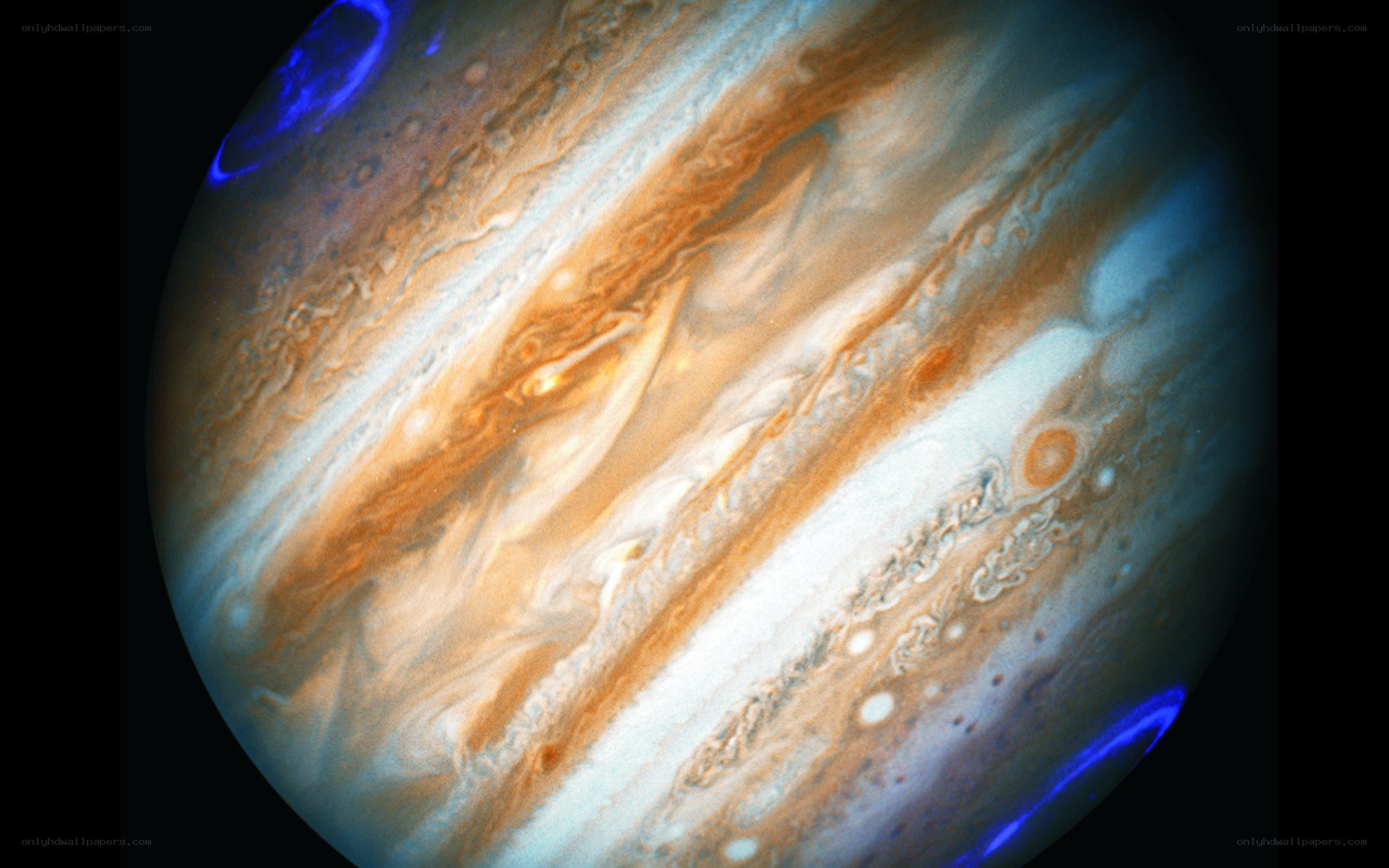 Jupiter's swirling atmosphere