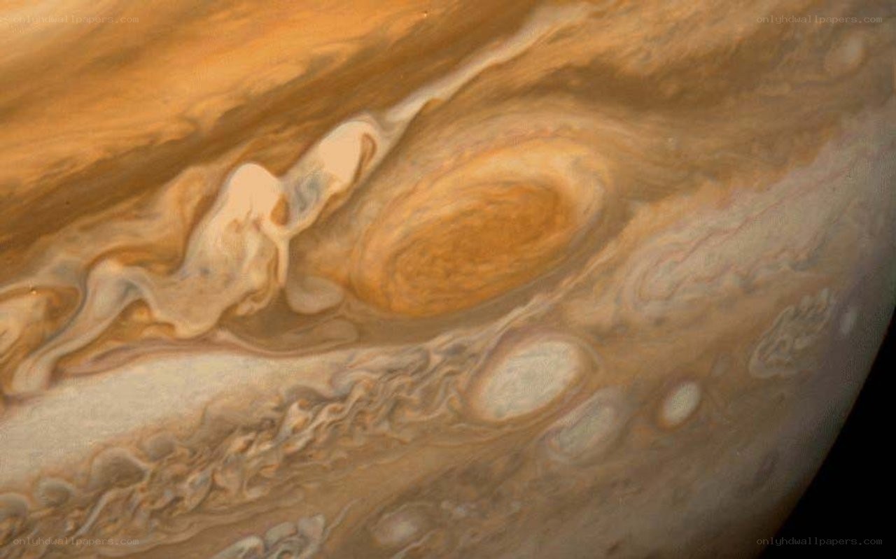 Jupiter's swirling atmosphere