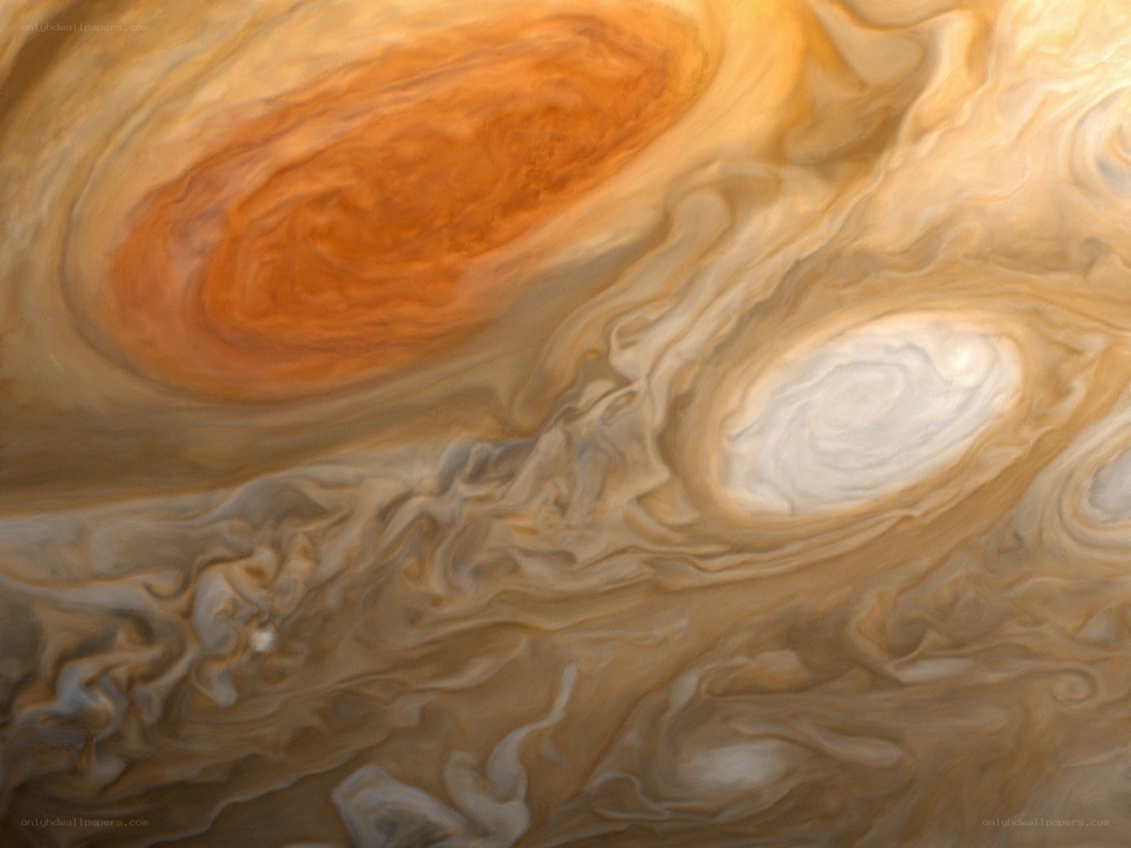 Jupiter's swirling atmosphere
