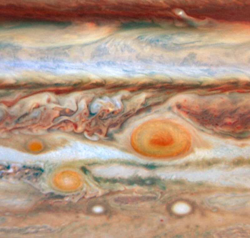 Jupiter's swirling atmosphere