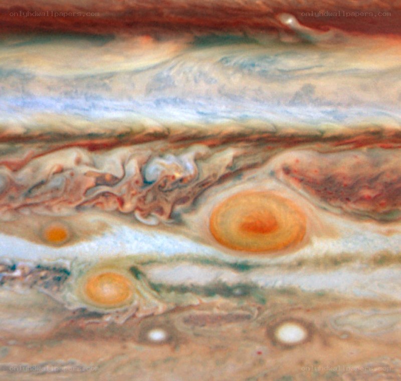 Jupiter's swirling atmosphere