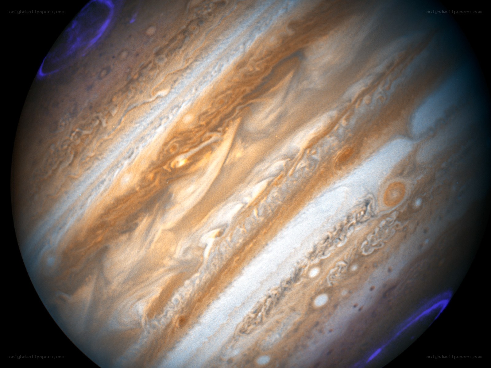 Jupiter's swirling atmosphere