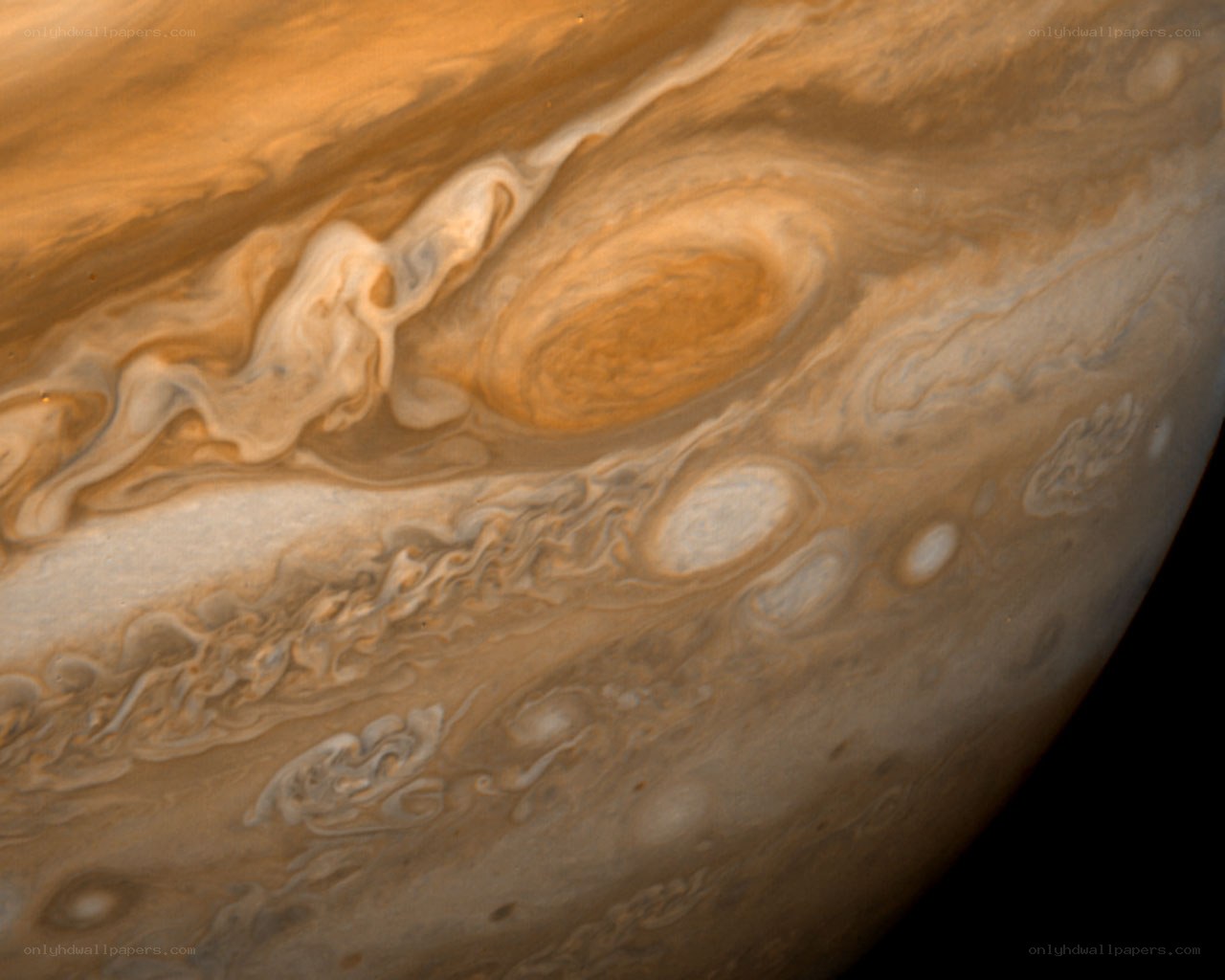 Jupiter's swirling atmosphere