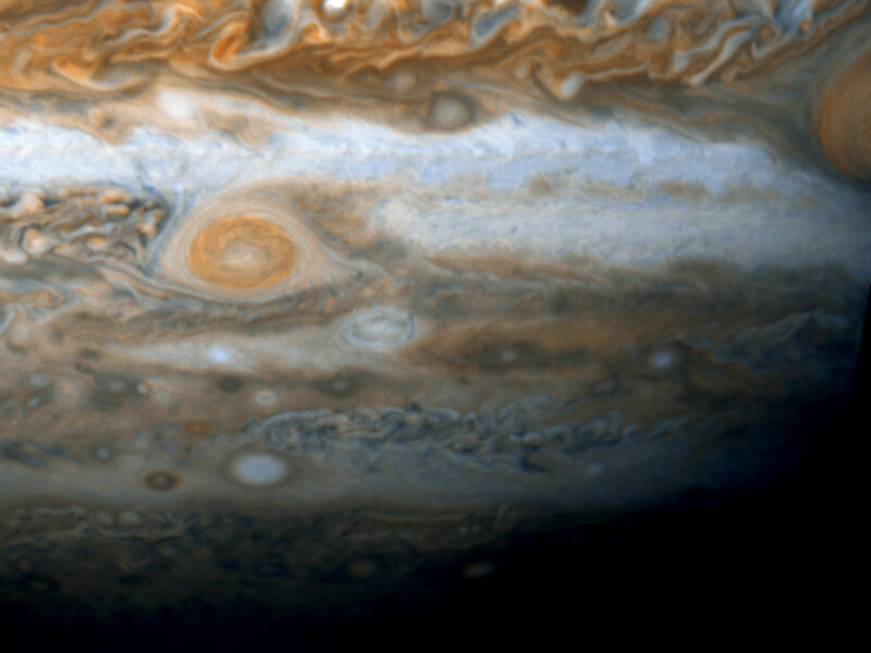 Jupiter's swirling atmosphere