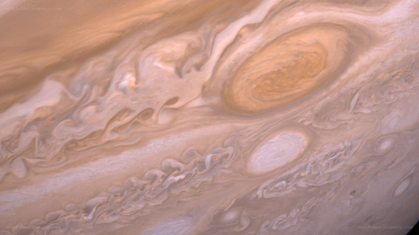Jupiter's swirling atmosphere