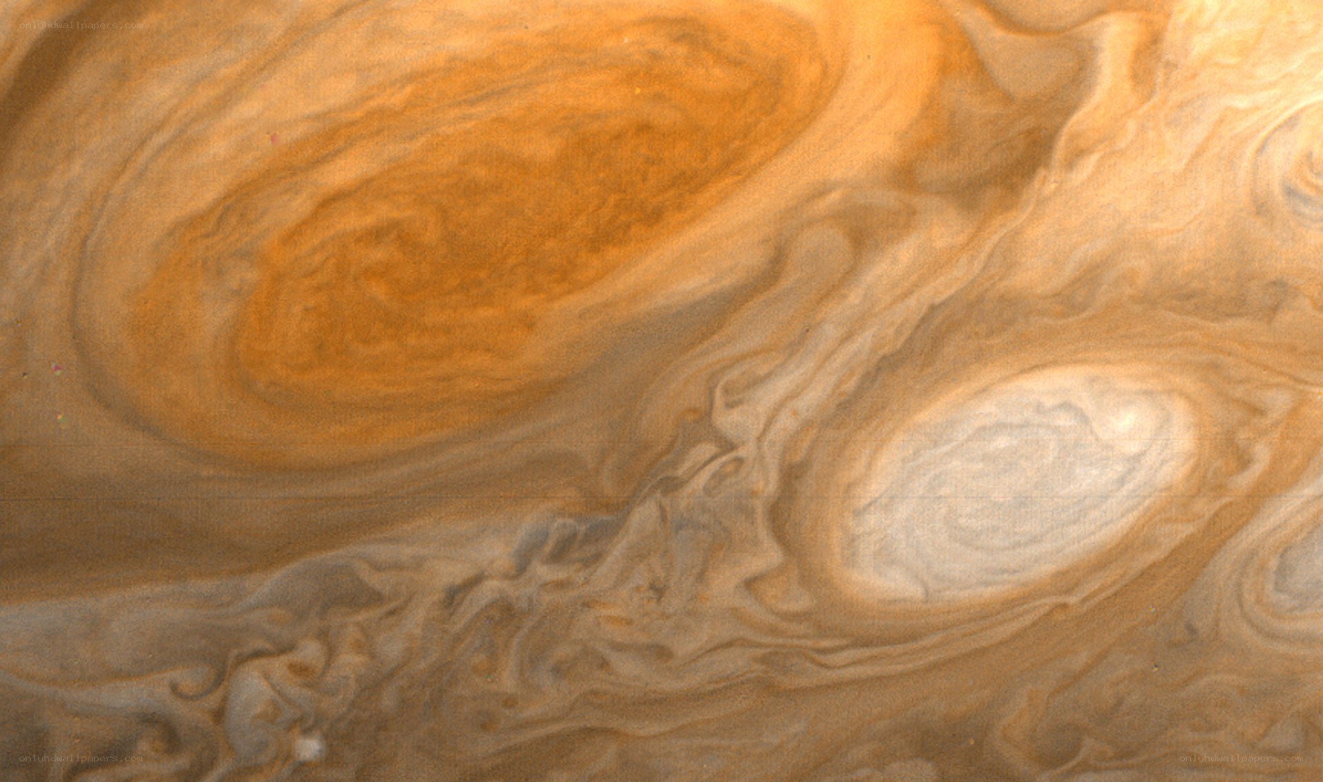 Jupiter's swirling atmosphere