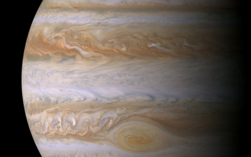 Jupiter's swirling atmosphere