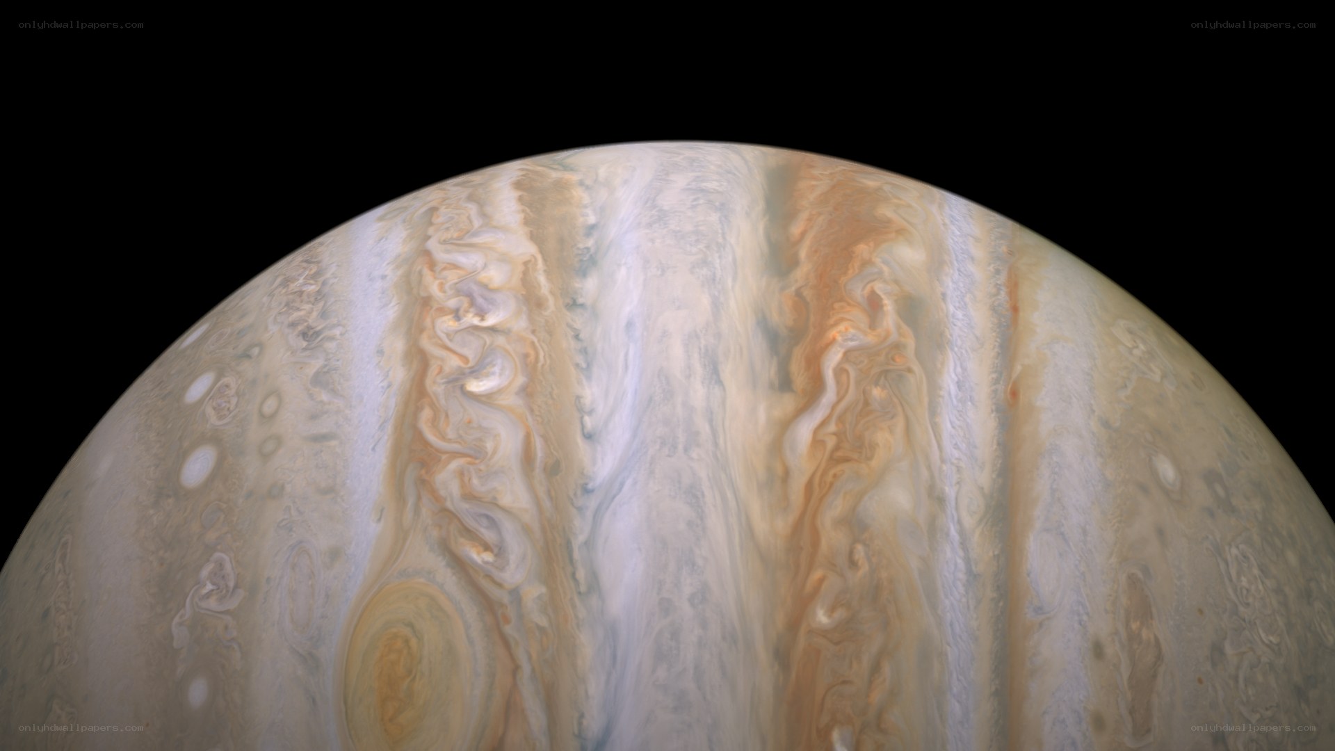 Jupiter's swirling atmosphere